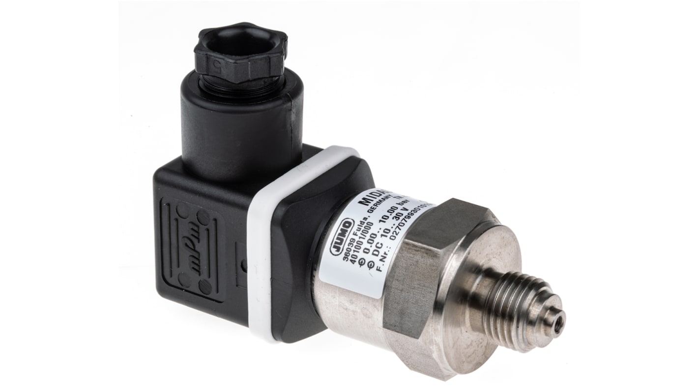 Jumo Pressure Sensor, 0bar Min, 10bar Max, Analogue Output, Gauge Reading
