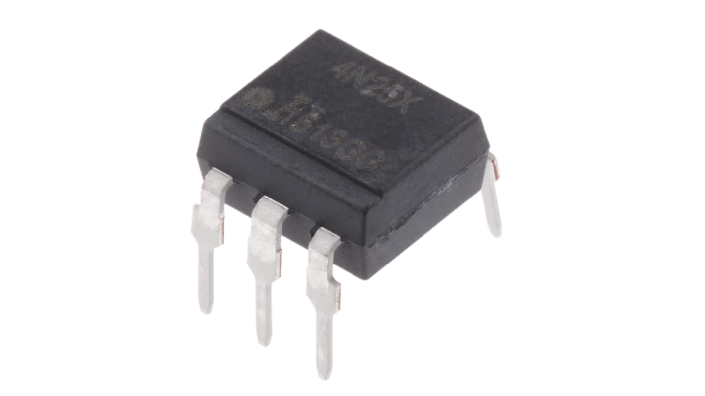 Isocom, 4N25X DC Input Transistor Output Optocoupler, Through Hole, 6-Pin PDIP