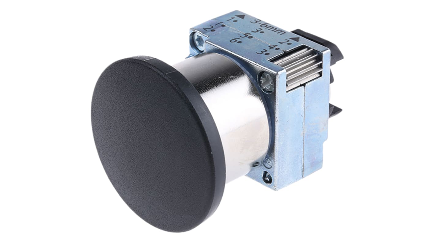 Siemens 3SB3 Series Black Mushroom, Momentary Actuation, 22mm Cutout