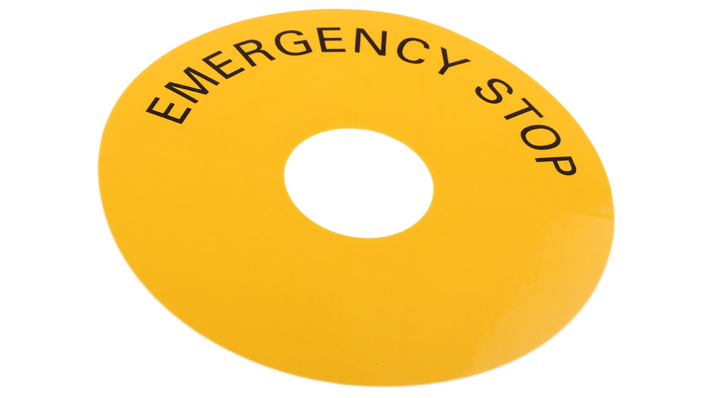 Siemens Emergency Stop, Yellow Self Adhesive for Use with 3SB3 Series