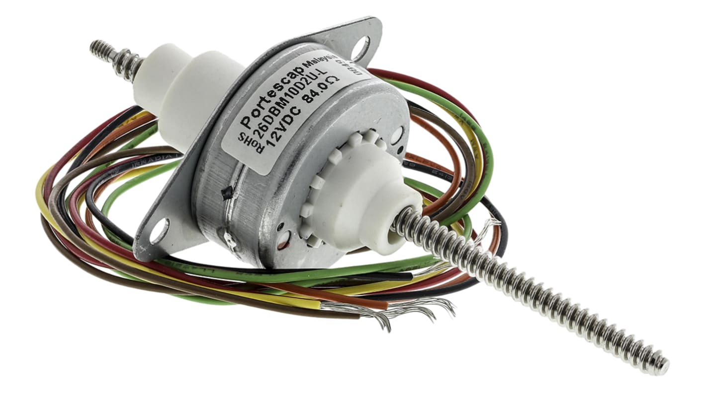 Siłownik liniowy elektryczny długość skoku 48mm obciążenie 28.1N RS PRO Napięcie wejściowe 12V dc Mikrosiłownik liniowy