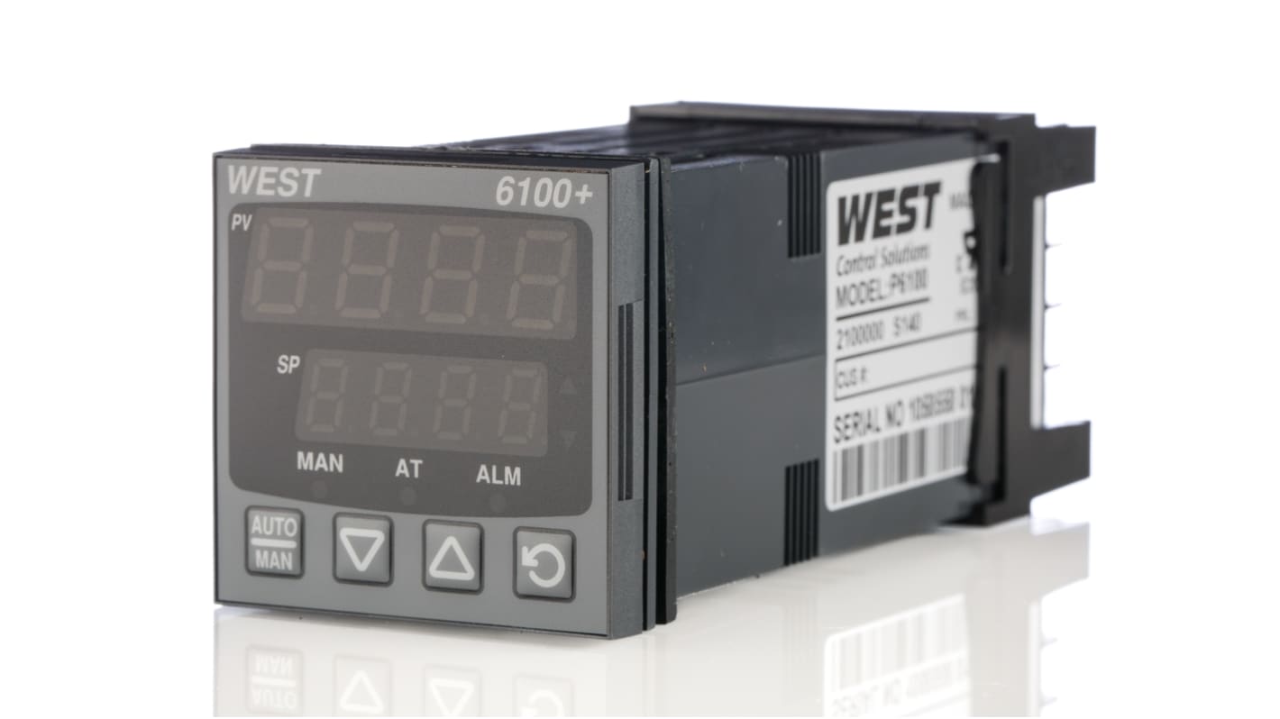 Rs-Online Termoregolatori PID West Instruments P6100 24 → 48 V c.a. / c.c. 48 x 48 (1/16 DIN)mm 1 uscita Relè