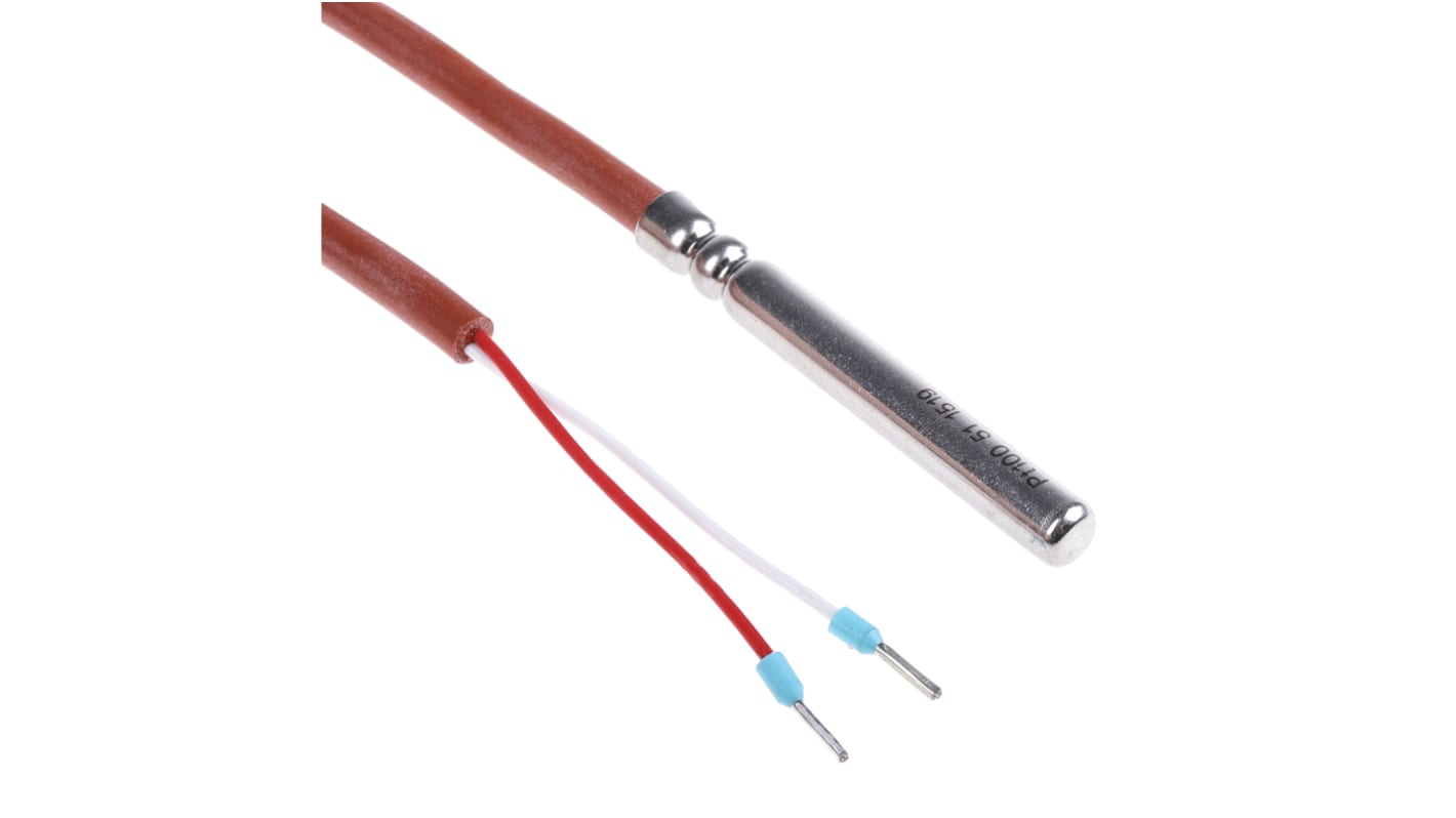 Jumo PT100 RTD Sensor, 6mm Dia, 50mm Long, 2 Wire, Probe, Class B +180°C Max