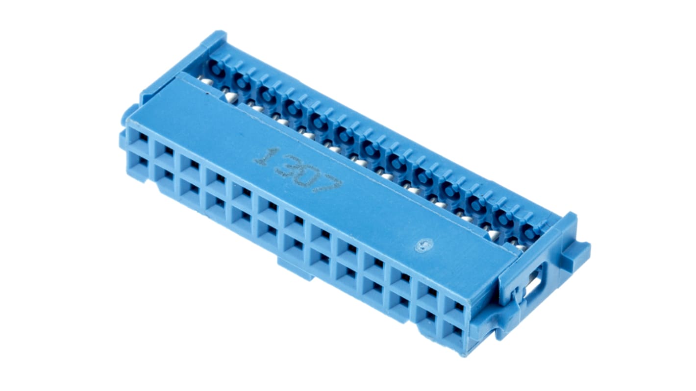 TE Connectivity AMP-LATCH 609 IDC-Steckverbinder Buchse, gewinkelt, 26-polig / 2-reihig, Raster 2.54mm
