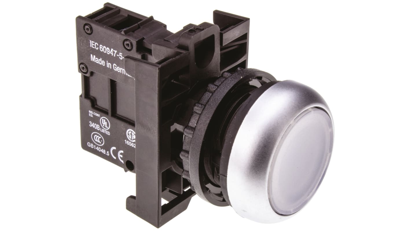 Eaton RMQ Titan M22 Series White Illuminated Momentary Push Button Head, 22mm Cutout, IP69K