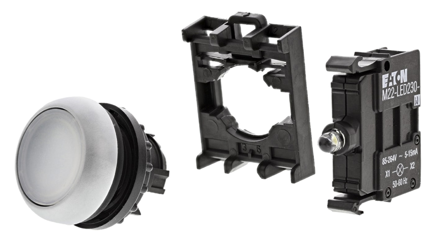 Eaton RMQ Titan M22 Series White Illuminated Momentary Push Button Head, 22mm Cutout, IP69K