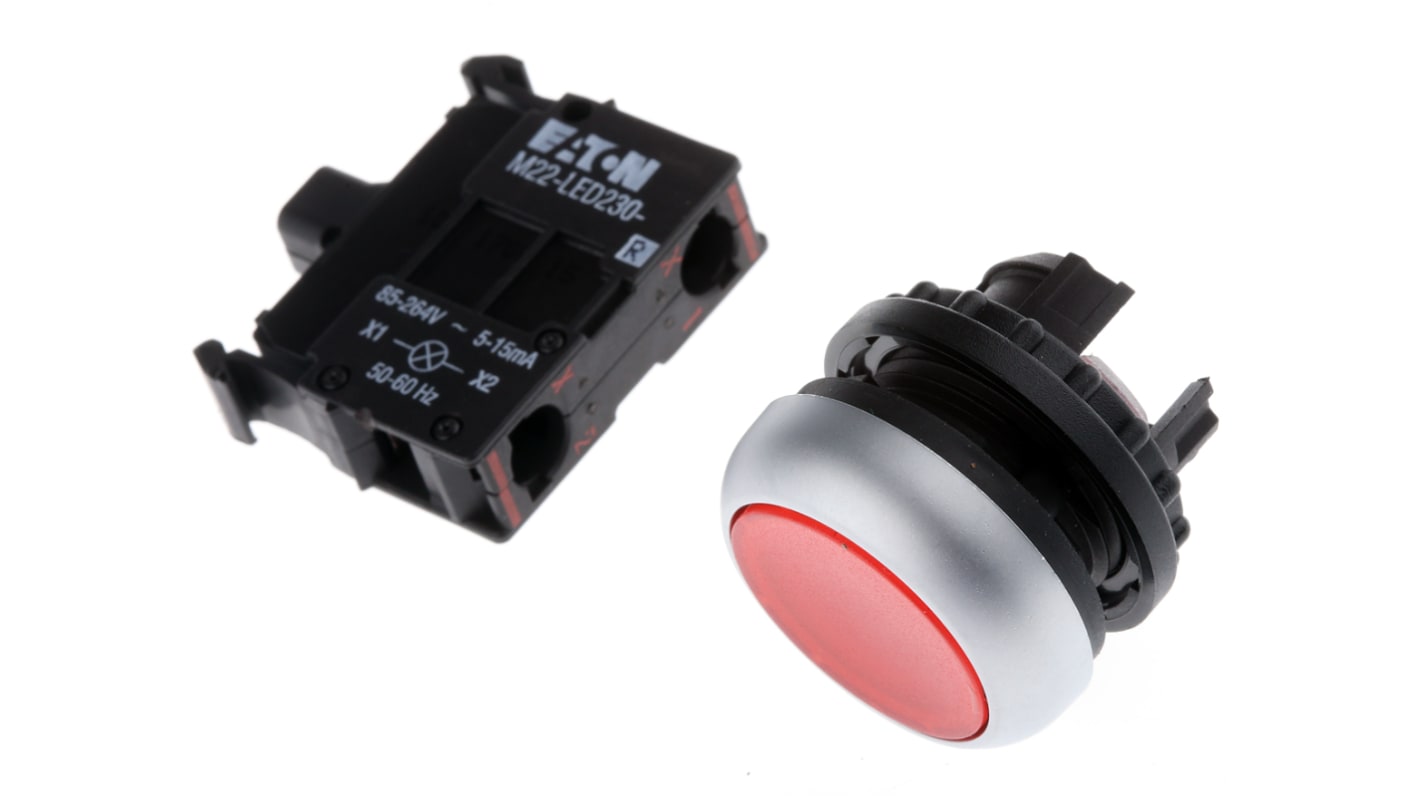 Eaton RMQ Titan M22 Series Red Illuminated Momentary Push Button Head, 22mm Cutout, IP69K