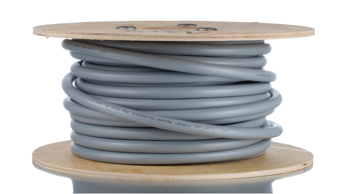 Lapp ÖLFLEX CLASSIC FD Control Cable, 18 Cores, 1 mm², YY, Unscreened, 25m, Grey PUR Sheath, 17 AWG