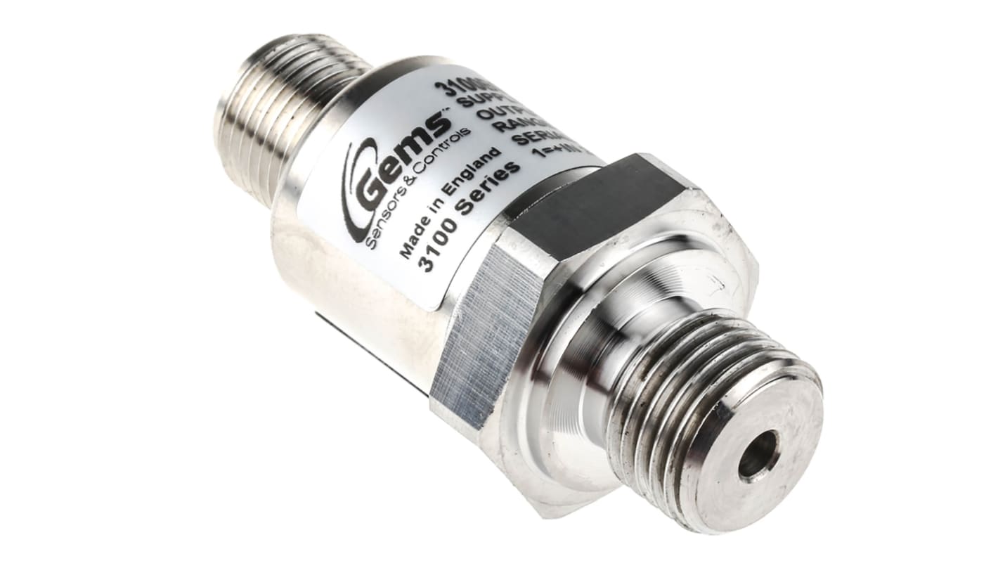 Gems Sensors Pressure Sensor, 0bar Min, 400bar Max, Analogue Output, Relative Reading