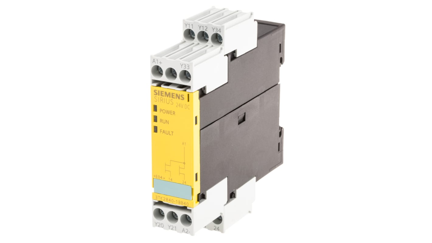 Siemens Single-Channel Safety Switch/Interlock Safety Relay, 24V dc, 2 Safety Contacts