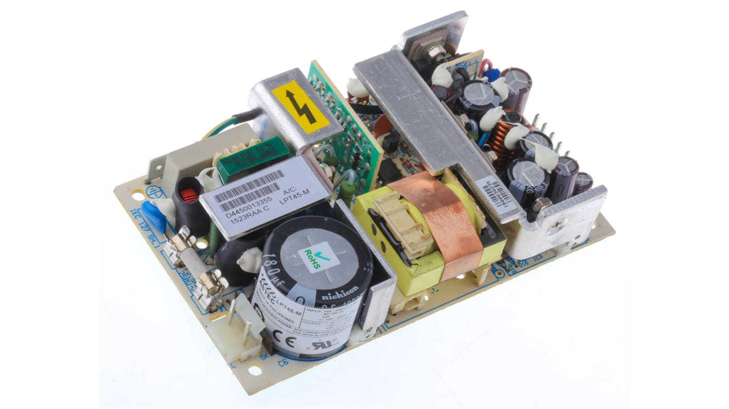 Artesyn Embedded Technologies Switching Power Supply, LPT45-M, 5 V dc, ±15 V dc, 2.5 A, 5 A, 700 mA, 40W, Triple