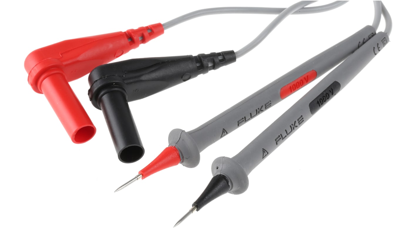 Fluke 万用表表笔 弹簧加载引脚电子测试线套件, 1m线长, 3A, CAT III 1000V, CAT III， CAT IV