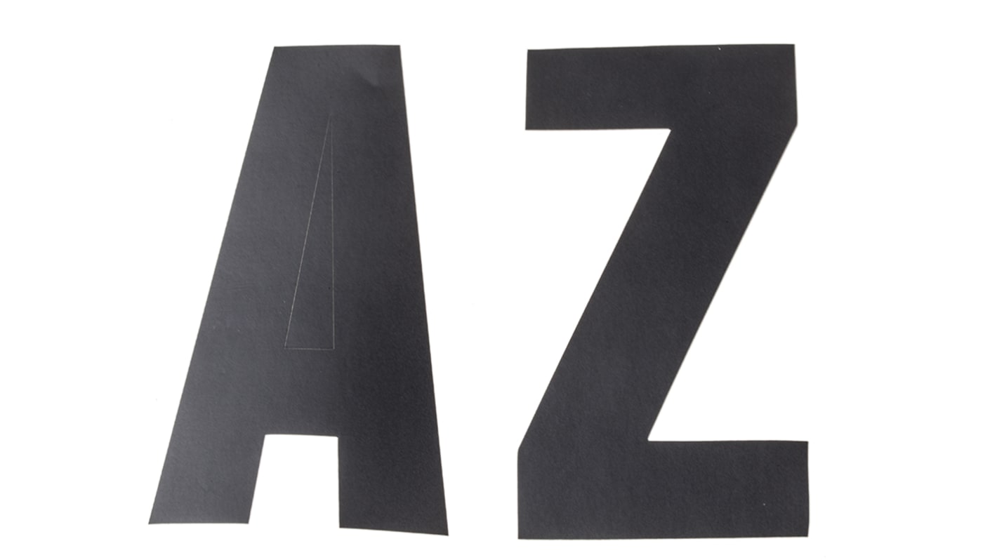 RS PRO Black Self Adhesive Letters, 100mm Character Height