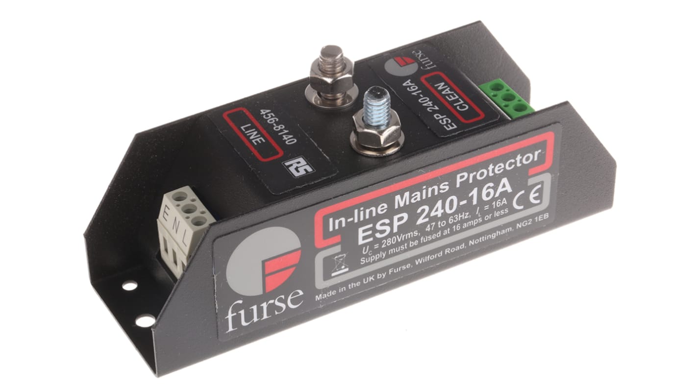 WJ Furse, ESP 240 Surge Suppressor Unit 280 V Maximum Voltage Rating 10kA Maximum Surge Current Low Current Mains