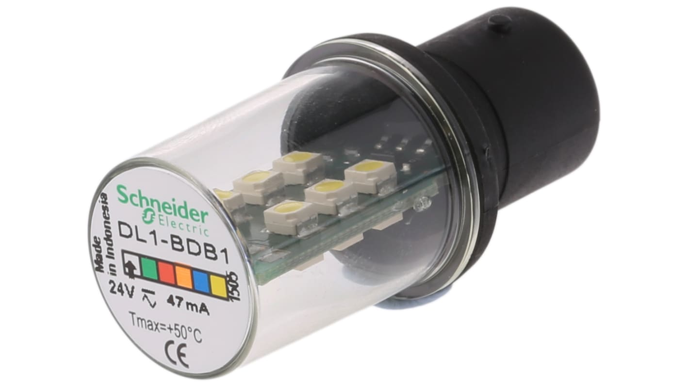 Schneider Electric LED White Lamp, BA15d 24 V ac/dc