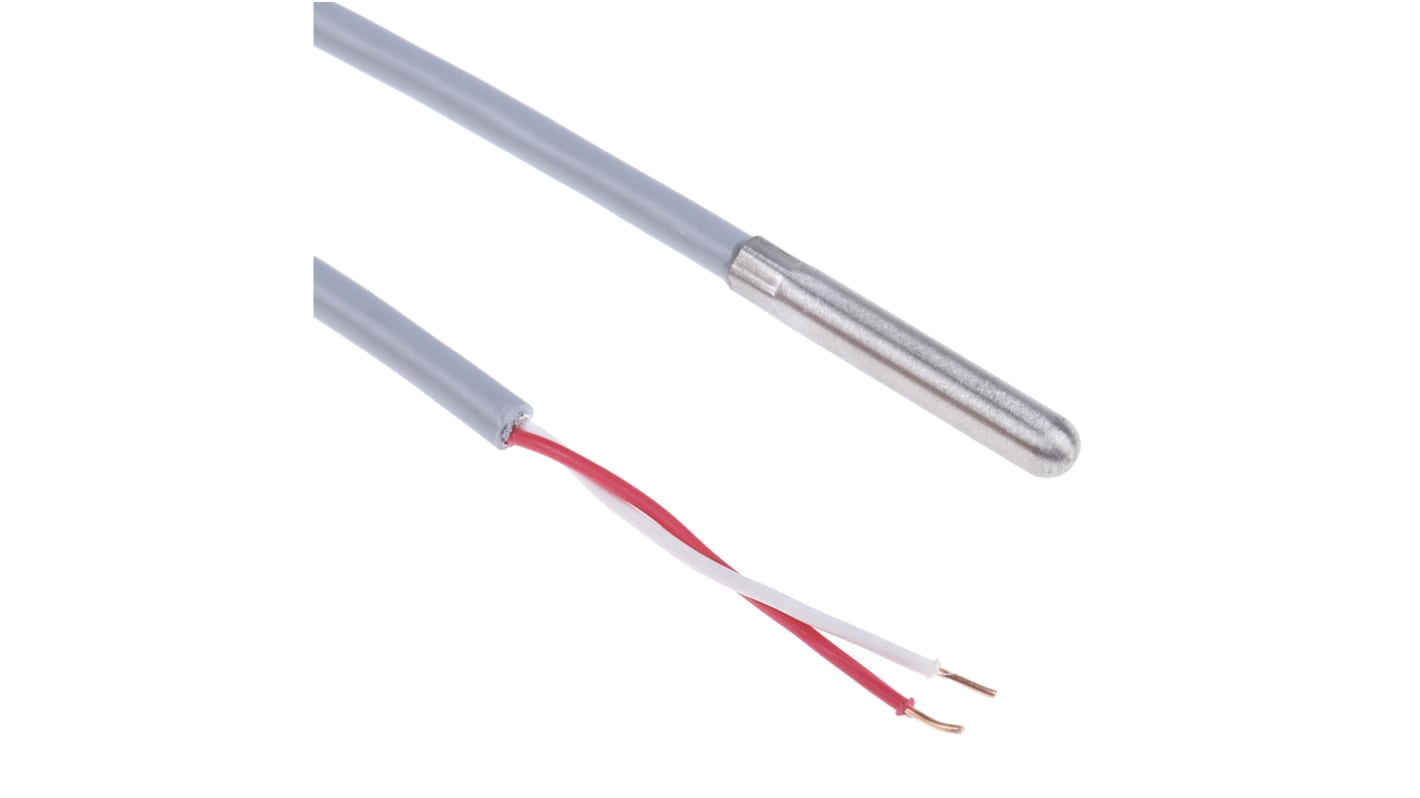 RS PRO PT1000 RTD Sensor, 6mm Dia, 35mm Long, 2 Wire, Probe, Classe A +100°C Max
