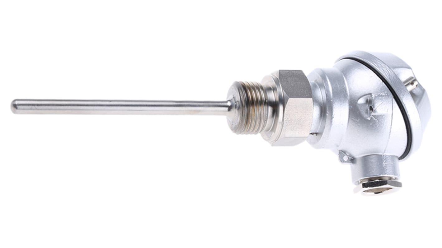 Correge PT100 RTD Sensor, 6mm Dia, 100mm Long, 3 Wire, 1/2 GCY, Classe B +400°C Max