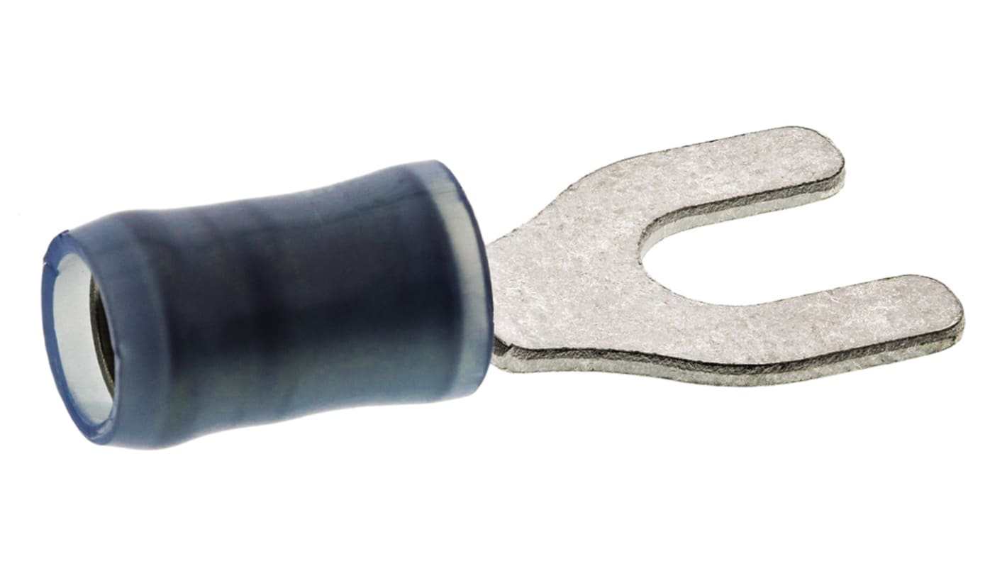 TE Connectivity, PIDG Insulated Crimp Spade Connector, 1.25mm² to 2mm², 16AWG to 14AWG, M4 Stud Size Nylon, Blue
