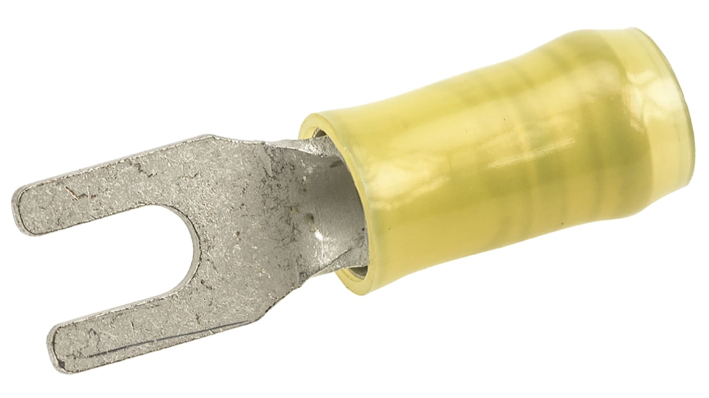 TE Connectivity, PIDG Insulated Crimp Spade Connector, 2.6mm² to 6.6mm², 12AWG to 10AWG, M3.5 Stud Size Nylon, Yellow
