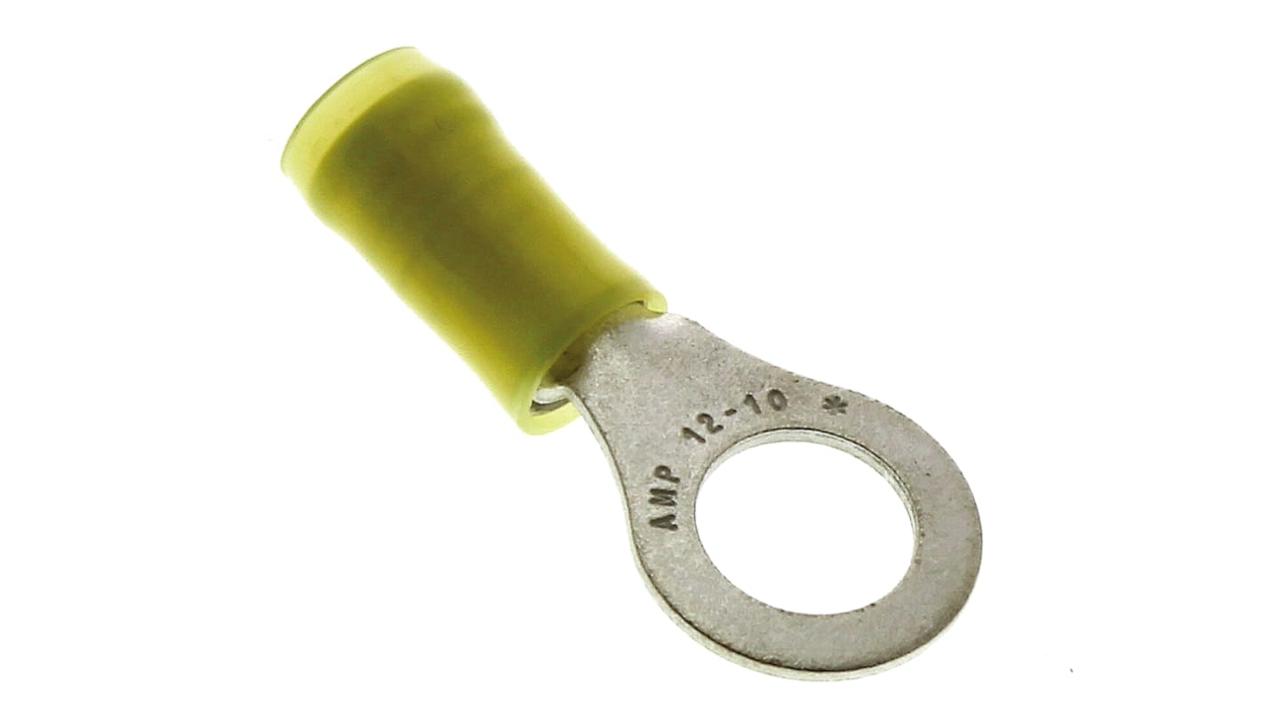 Terminale ad occhiello TE Connectivity Isolato, Ø perno M8, dimens. max filo 6.6mm², 10AWG, Giallo