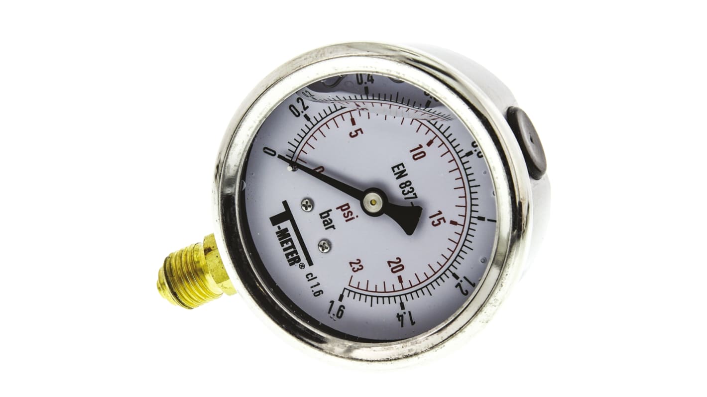 Sferaco G 1/4 Analogue Pressure Gauge 1.6bar Bottom Entry 63mm Outside Diameter