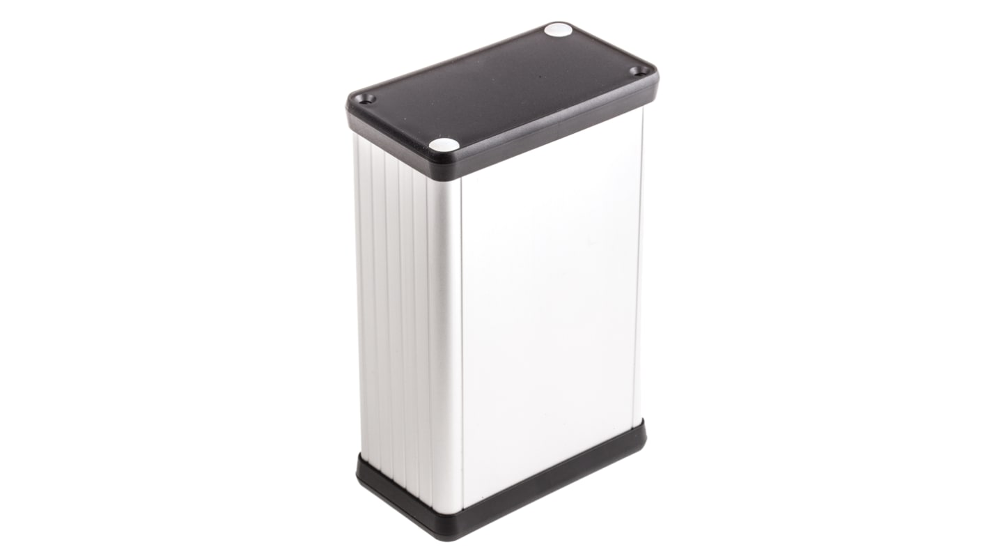 Hammond 1455 Series Clear Aluminium Enclosure, IP54, Black Lid, 120 x 78 x 43mm