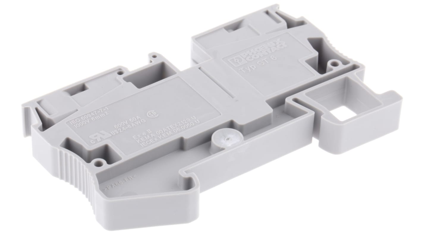 Phoenix Contact 3031487 ST 6 Series Grey, 0.2 → 6mm², Single-Level, Feed Through Termination