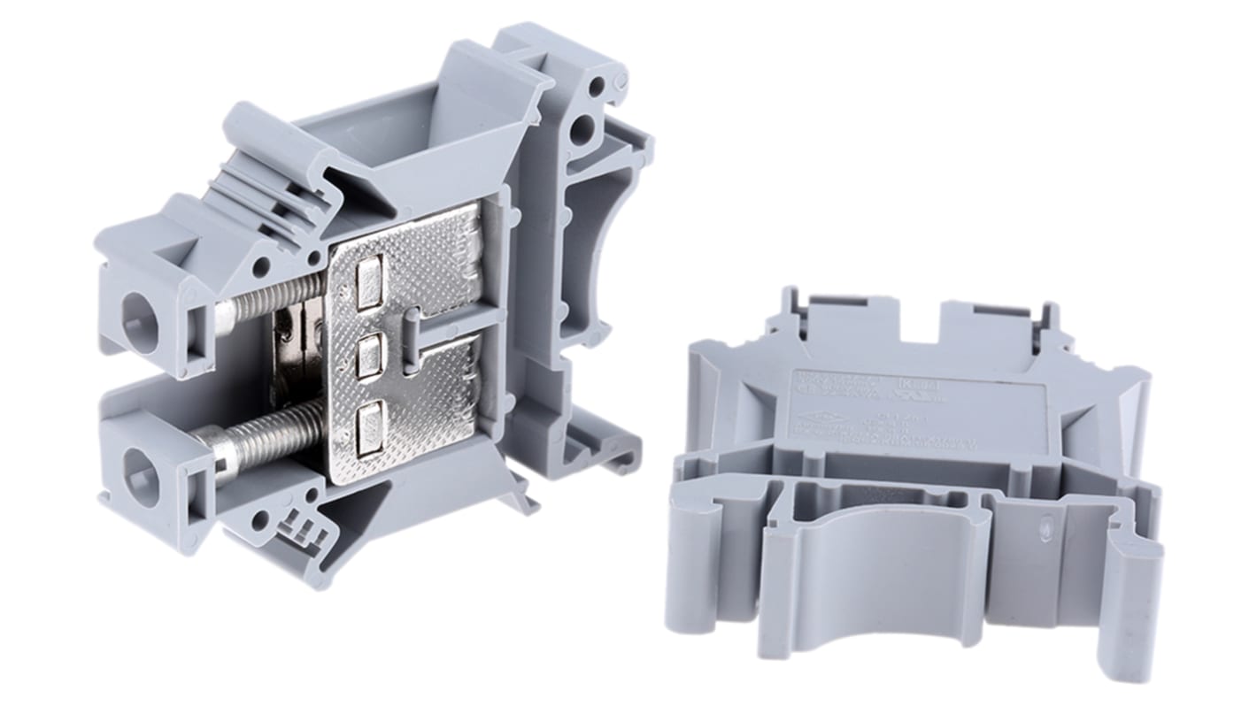 Phoenix Contact 3006043 UK 16 N Series Grey, 4 → 16mm², Single-Level, Screw Termination, ATEX