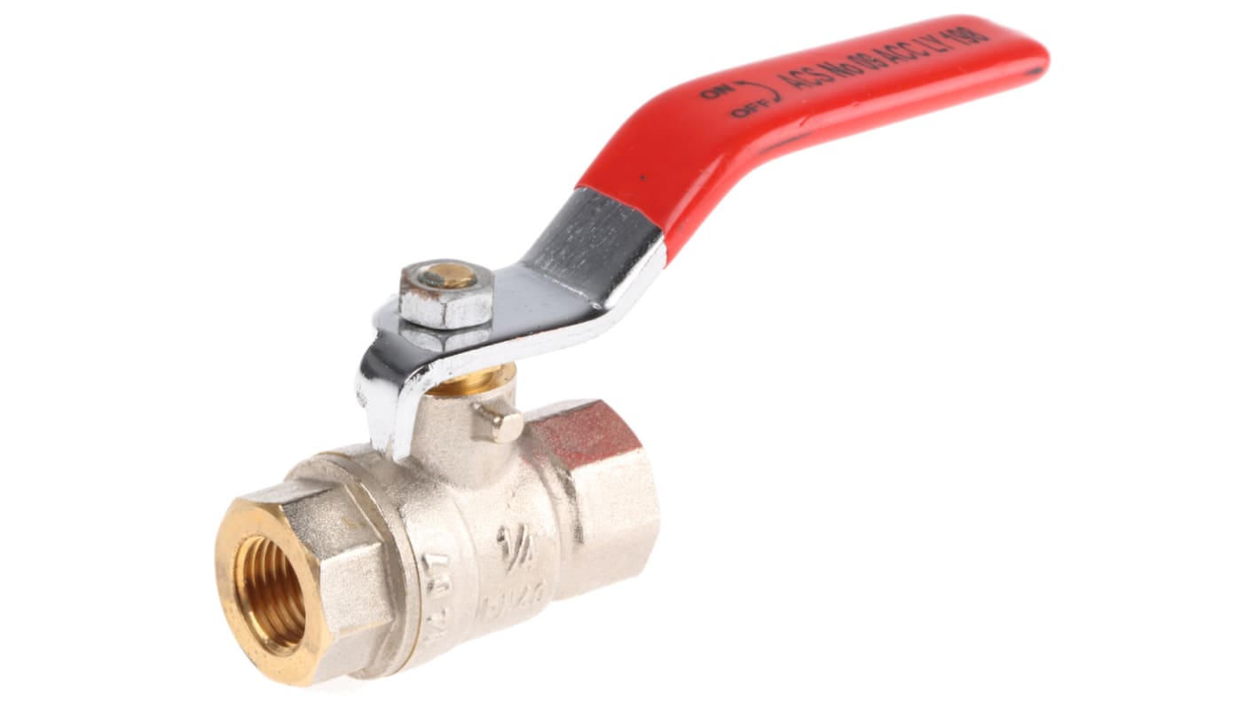 Sferaco Brass Full Bore, 2 Way, Ball Valve, Threaded, BSPP 1/4in, 40bar Operating Pressure