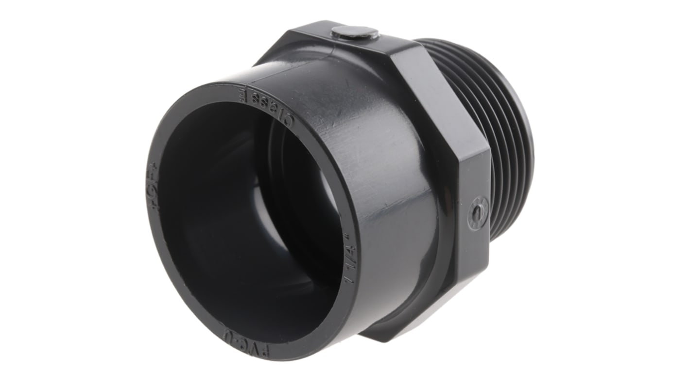 Georg Fischer Plastic Pipe Fitting, Straight Threaded Adapter, R 1 1/4in to BSP 1-1/4in