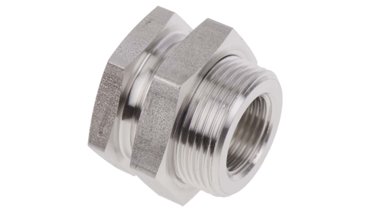 Legris Stainless Steel Pipe Fitting, Straight Hexagon Bulkhead Adapter, Female G 3/8in