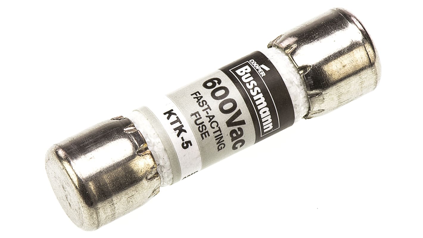 Eaton 管ヒューズ 5A 10 x 38mm 600V ac (速断型) KTK-5 | RS