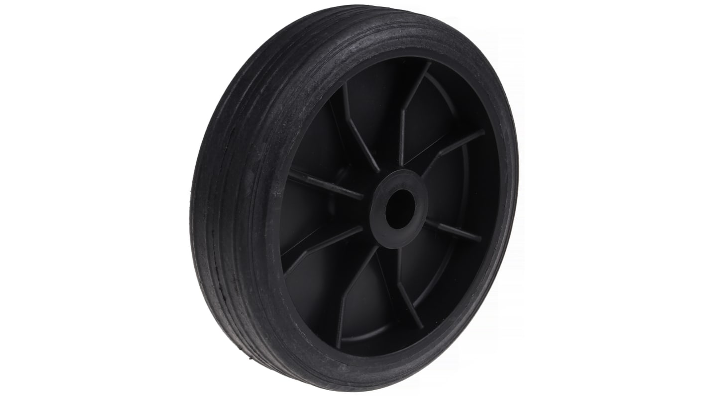 Tente Black Rubber Ageing Resistant Trolley Wheel, 125kg