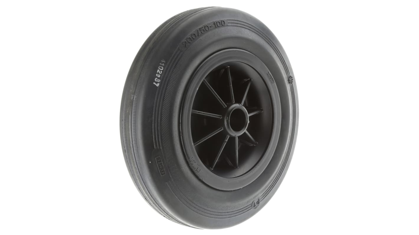 Rueda de carro Tente, PVO200/50X20LM58, Caucho, Negro, 205kg