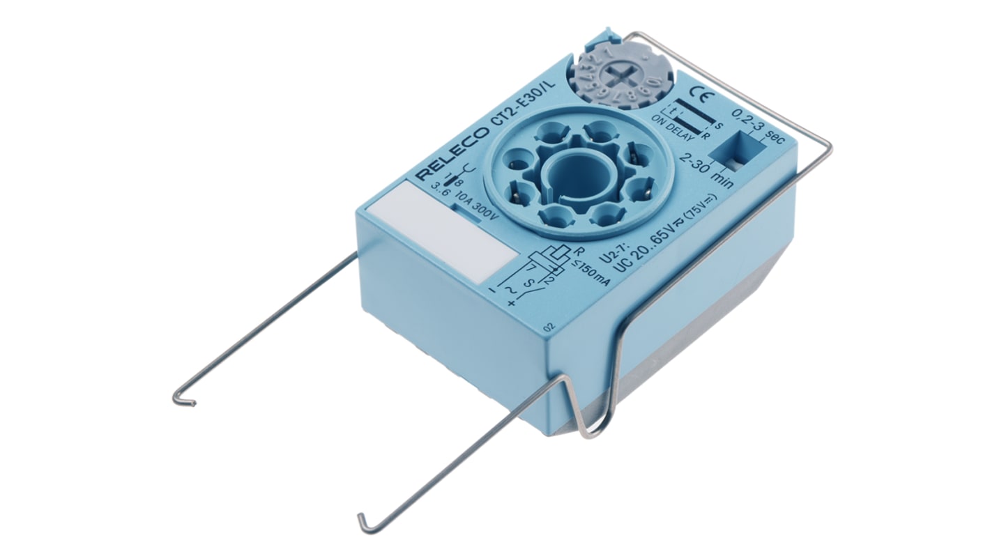 Releco 通电延时时间继电器, 20 → 65V 交流/直流电源, 0.2 → 30 min, 0.2 → 30s范围