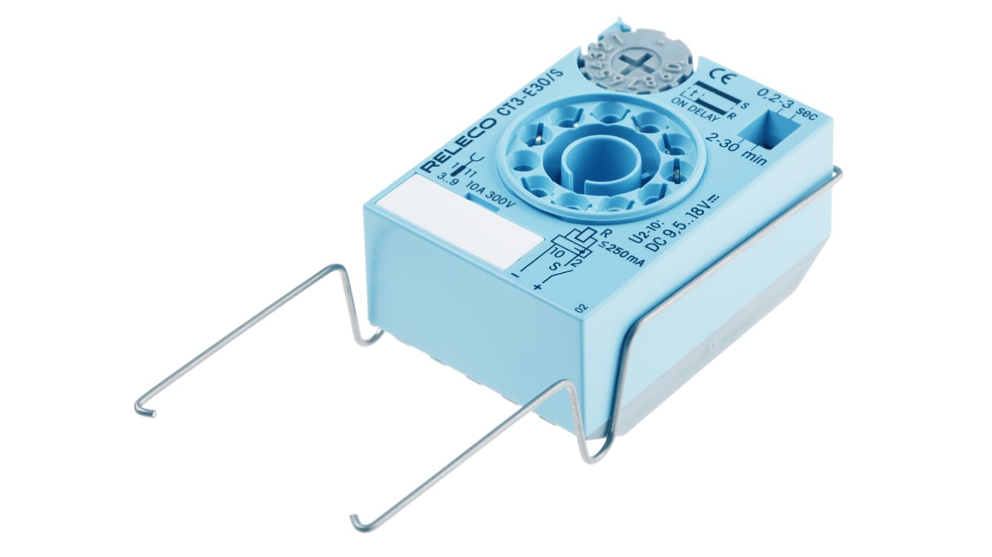Releco 通电延时时间继电器, 9.5 → 18V 直流电源, 0.2 → 30 min, 0.2 → 30s范围