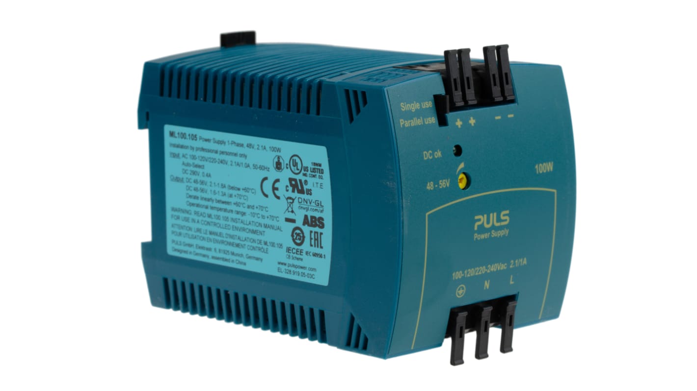 Alimentation pour rail DIN PULS, série MiniLine MLY, 48V c.c.out 2.1A, 100W