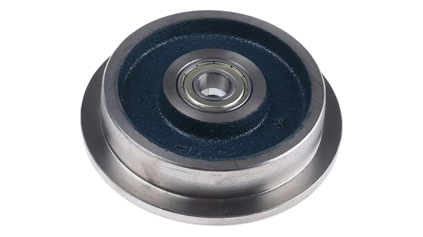 Kółko do wózka, Lite, Żeliwo, Niebieski, obc.: 250kg, śred.: 105mm, szer.: 20mm