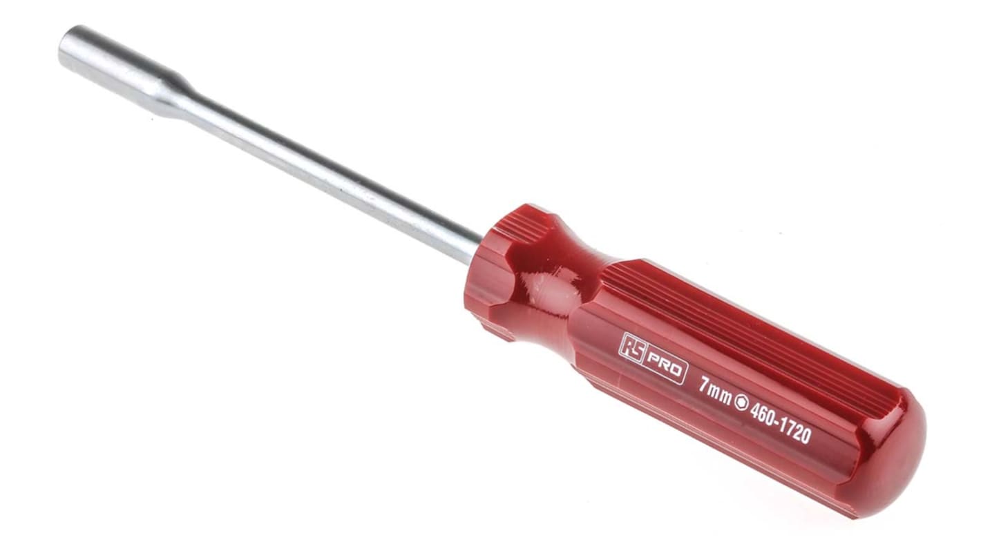 RS PRO Hexagon Nut Driver, 7 mm Tip, 125 mm Blade, 226 mm Overall