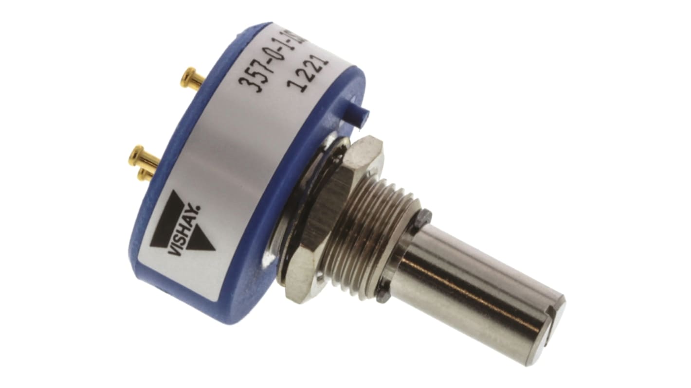 Vishay 357 50kΩ Rotary Potentiometer Continuous-Turns 1-Gang Panel Mount, 357B1503MXB251S22