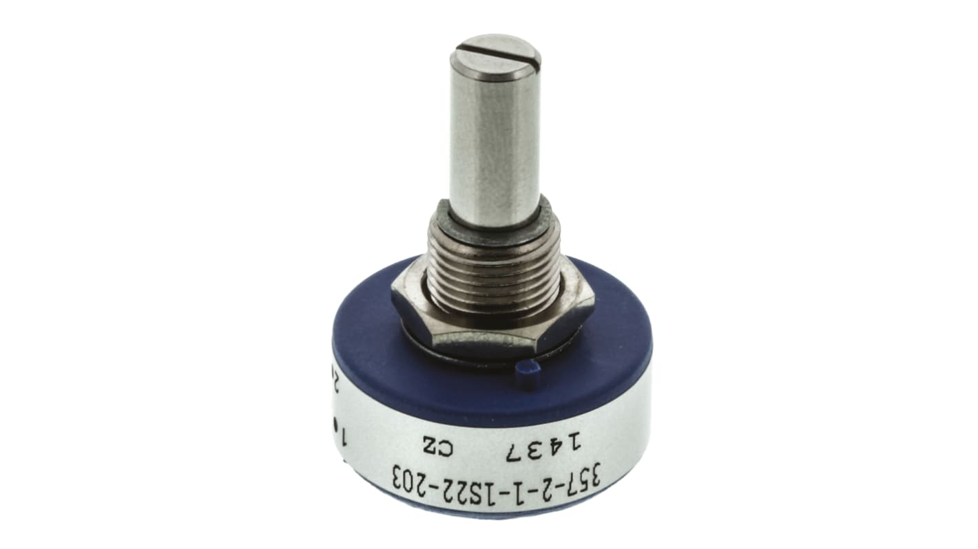 Vishay 357 20kΩ Rotary Potentiometer 1-Gang Panel Mount, 357B2203MAB251S22