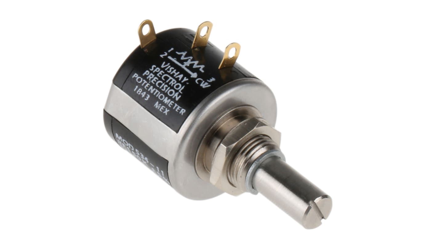 Vishay 534 50kΩ Rotary Potentiometer 10-Turns 1-Gang Panel Mount, 534B1503JL