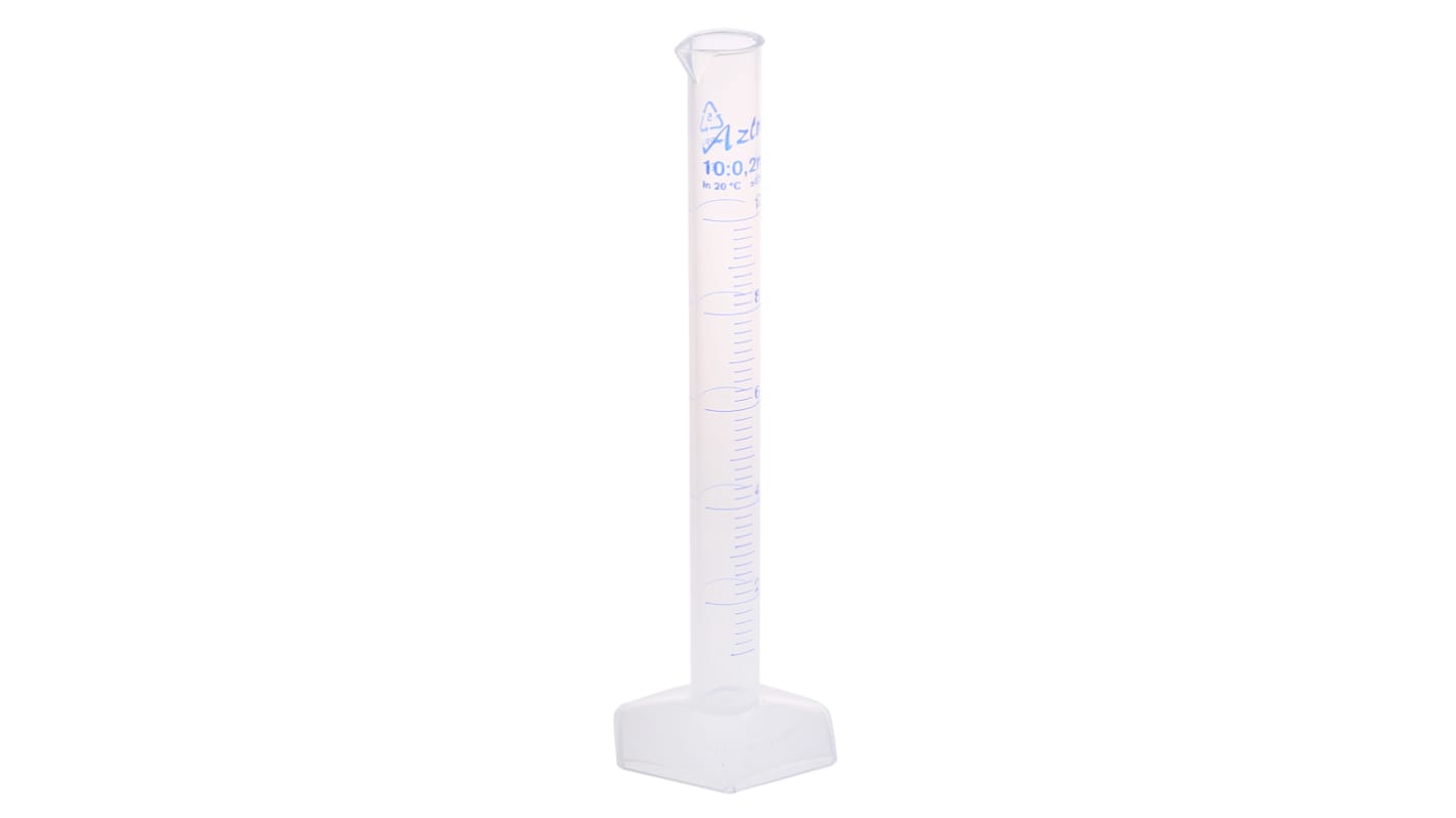 RS PRO PP塑料刻度量筒, 10ml容量, 140mm长