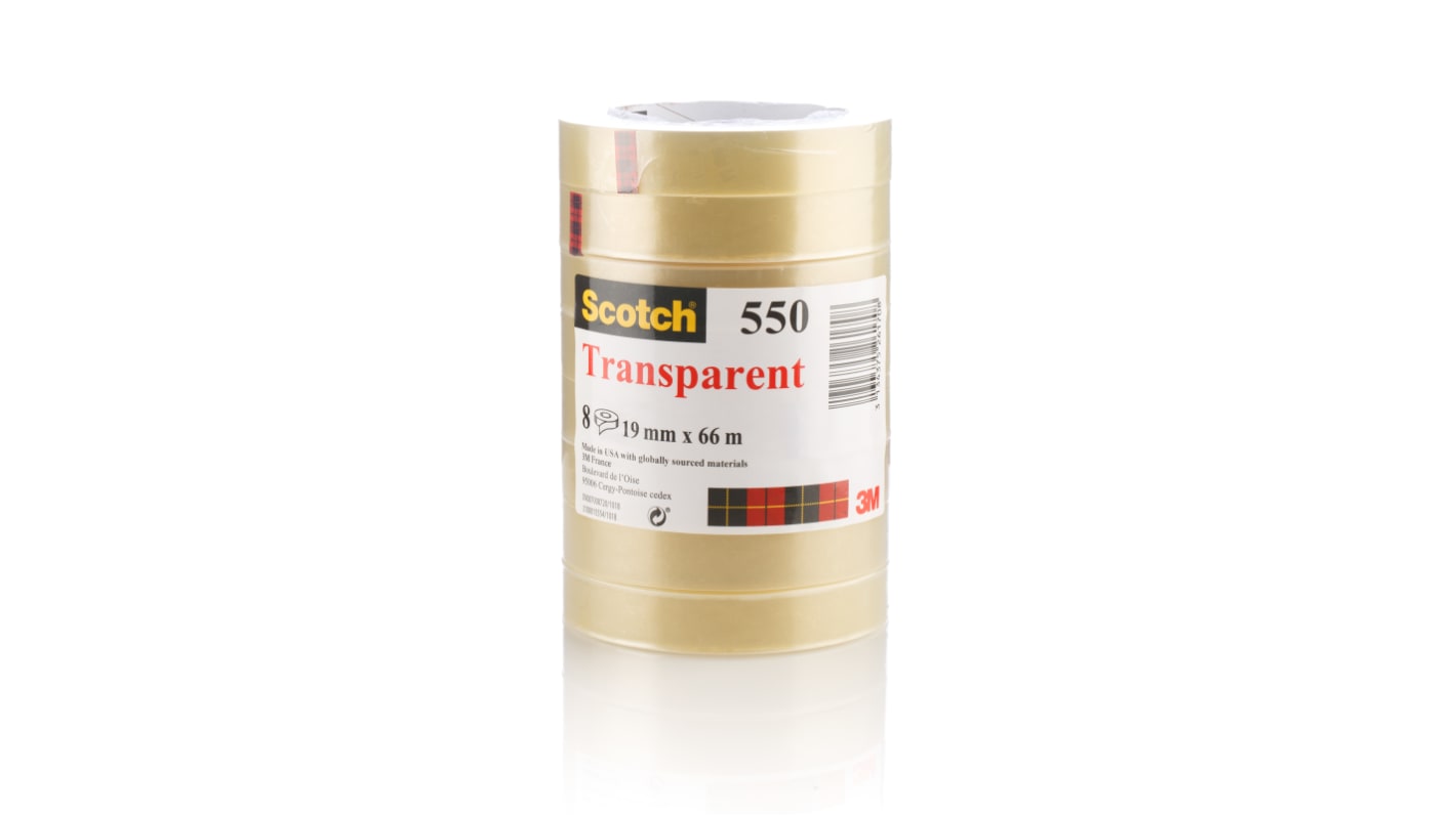 3M 550 Clear Scotch 550 Office Tape 19mm x 66m