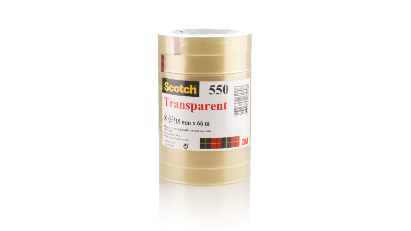 3M 550 Clear Office Tape 19mm x 66m