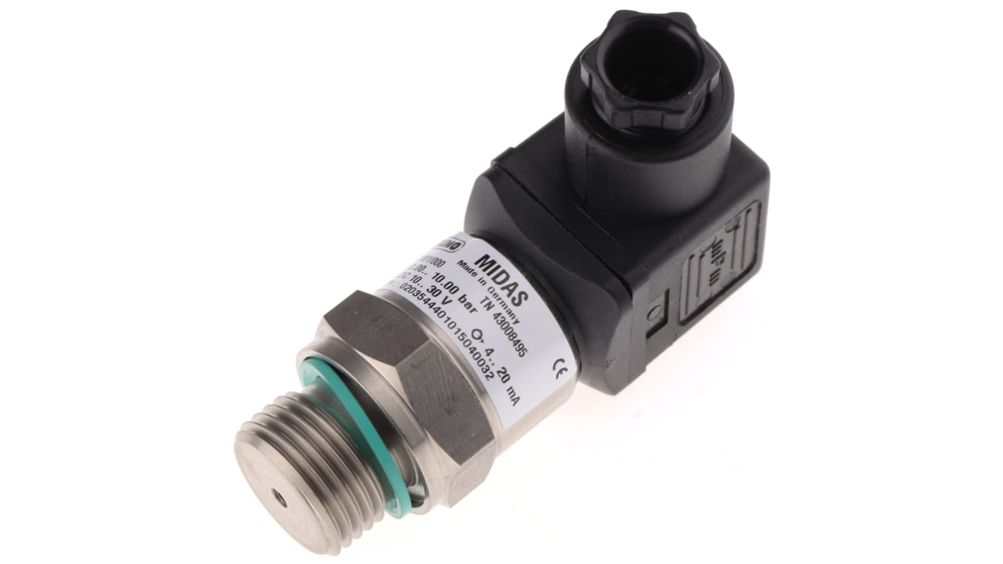 Jumo Pressure Sensor, 0bar Min, 10bar Max