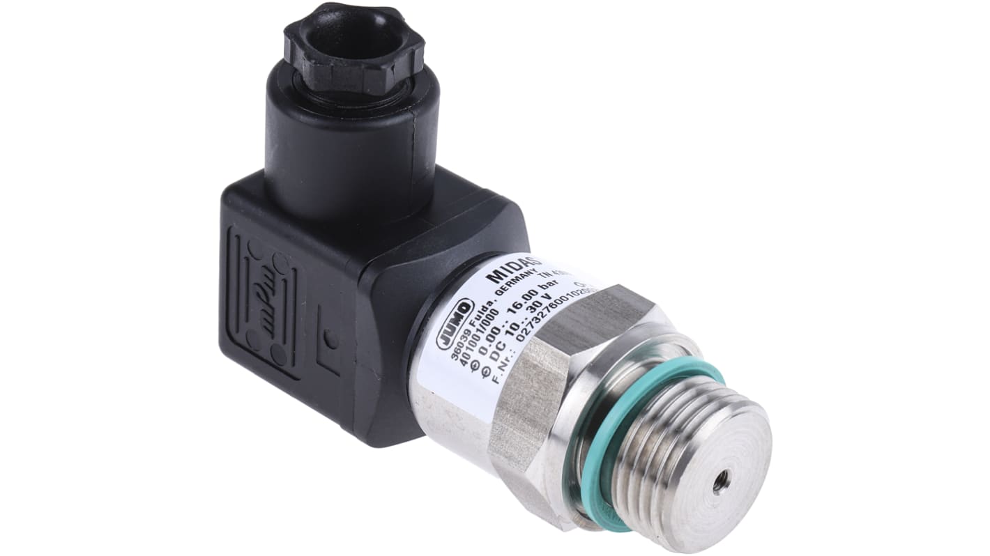 Jumo Pressure Sensor, 0bar Min, 16bar Max
