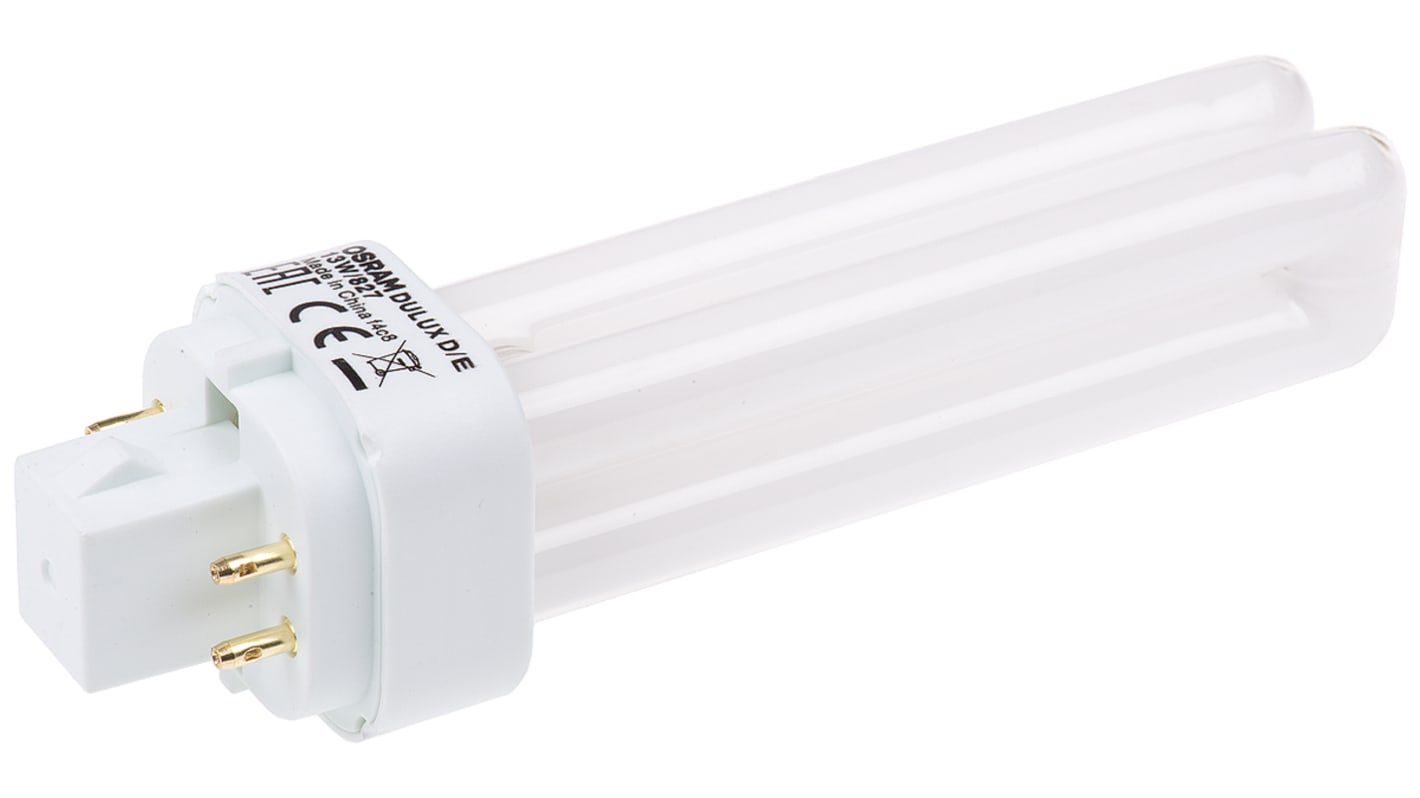 Osram DULUX 4-Rohr Energiesparlampe, 13 W L. 131 mm, Sockel G24q-1 2700K Ø 27mm