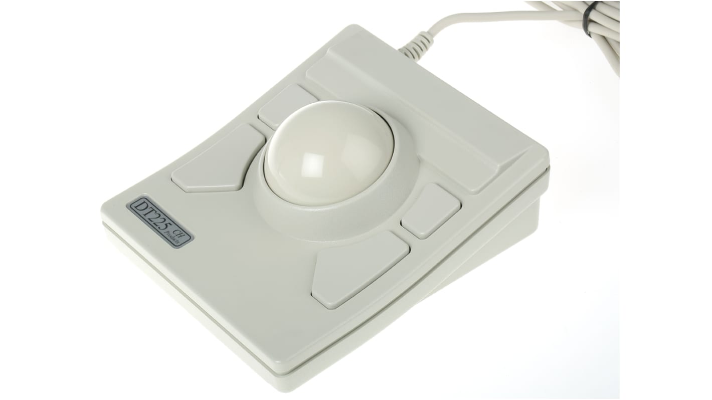 Trackball CH Products DT2253X30V00, Cableado PS/2, 4 botones, diám. 57mm