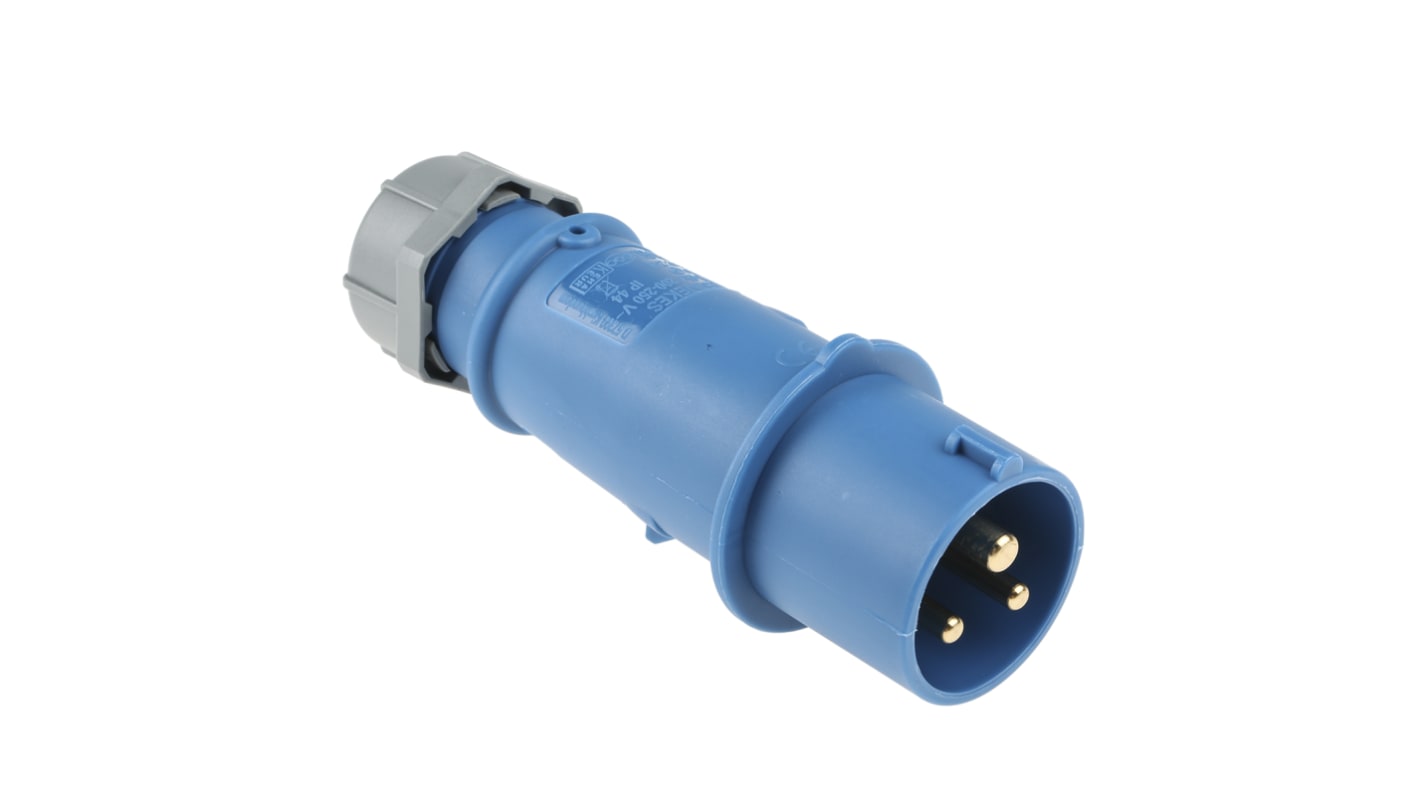 MENNEKES, AM-TOP IP44 Blue Cable Mount 3P Industrial Power Plug, Rated At 16A, 230 V